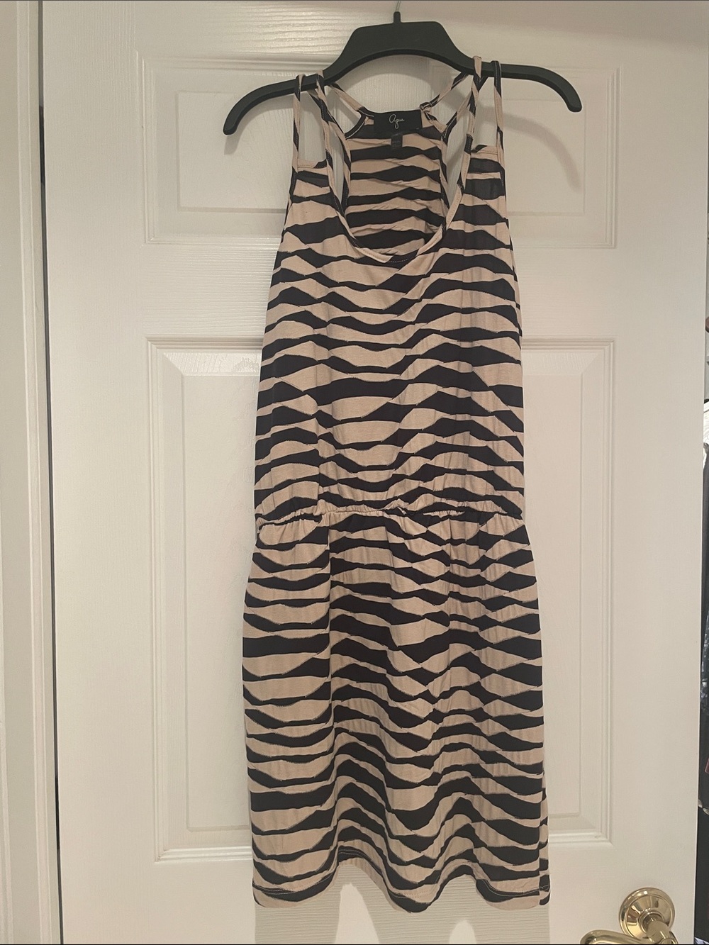 OP Black and Cream Striped Racerback Mini Dress